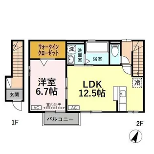 FRIENDLY SQUARE K(フレンドリースクエアケイ) B【2階】の間取り