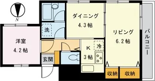グリーンキャピタル石川台【4階】の間取り