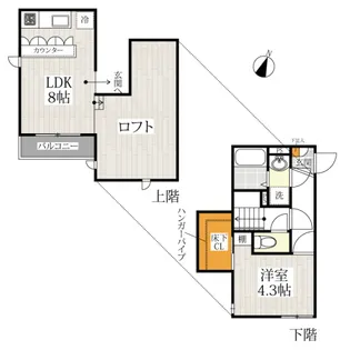 CB宮原ルクア【1階】の間取り