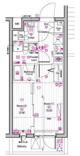 THE PREMIUM CUBE G 東中野【4階】の間取り