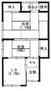 立花町 文化104号室【1階】の間取り