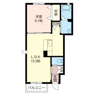 メゾン プレジール シャーメゾン【1階】の間取り