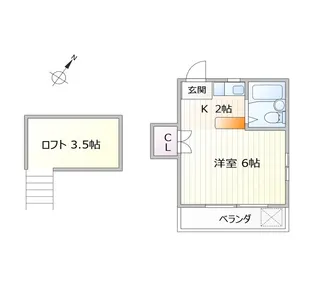 オープンヒル【2階】の間取り