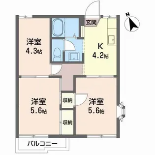 シュガーグランデュールA【2階】の間取り