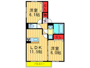 エルバイロセレゾン【1階】の間取り