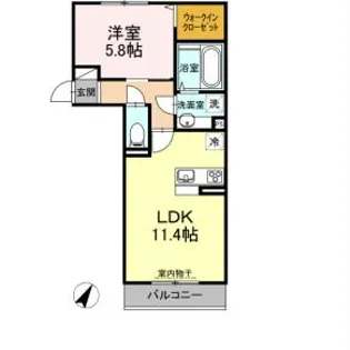 コンフィデンスK.S合志【1階】の間取り