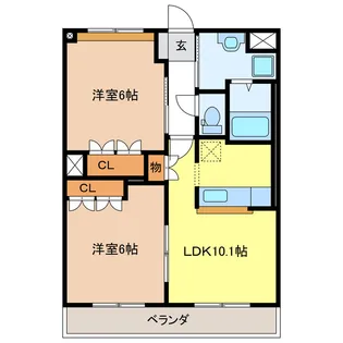 ふぁみーる A・B【2階】の間取り