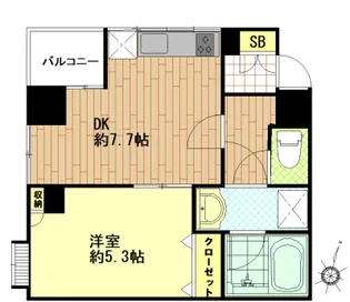 ユニーブル田町【2階】の間取り