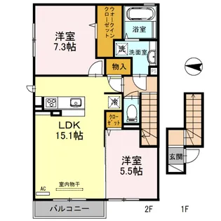 ラーク ヒルズ【2階】の間取り