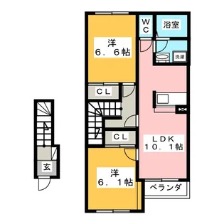エンジェルスター【2階】の間取り