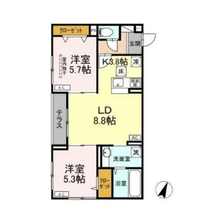 プランドール鷺宮【1階】の間取り