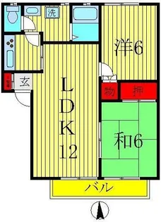 エクセランスビレッジA棟【2階】の間取り
