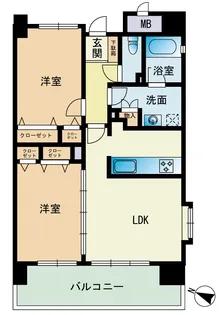 エコルクス赤坂II【7階】の間取り