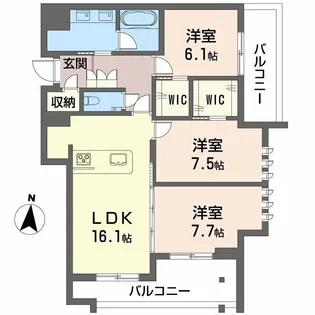 ザ・シグマ上杉【3階】の間取り