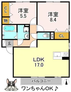 スカイフィールドB棟【1階】の間取り