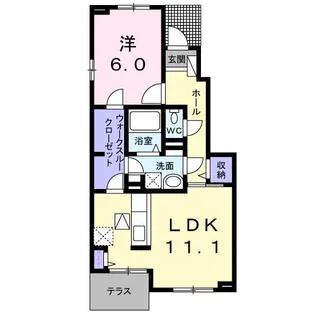 ビオーラ松山A【1階】の間取り
