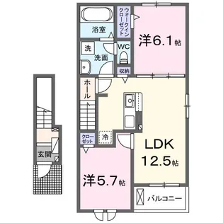 ルミエール伍番館【2階】の間取り