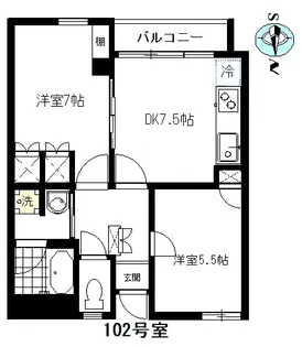 アクアパレス【1階】の間取り