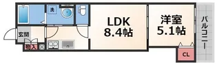 クリエオーレ友井【1階】の間取り