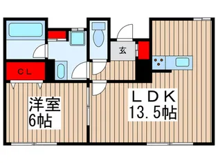 リーブルファイン下蛭田【1階】の間取り