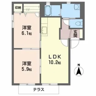 シャーメゾン・バッハ【1階】の間取り
