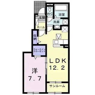 ベルヴィラB【1階】の間取り
