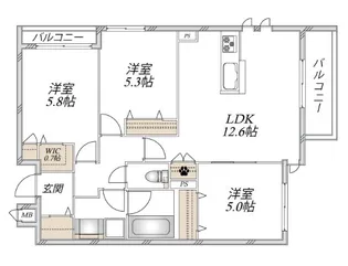 レア・オリナ【2階】の間取り