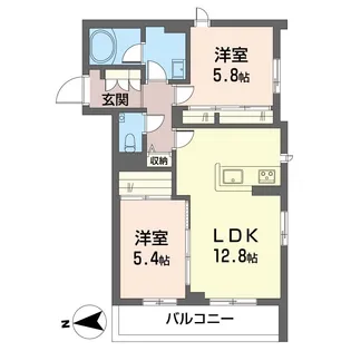 【新築】ホクレアセンター北【SHM】【2階】の間取り