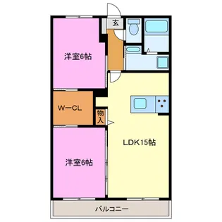 エクシード三方原II(中央棟)【3階】の間取り