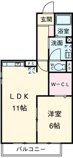 リシアンサス・ガーデンC【2階】の間取り
