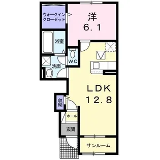 J&T恵那 I【1階】の間取り