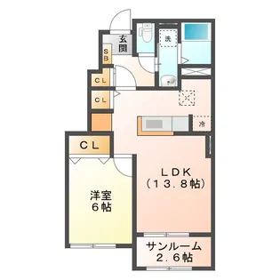 ウォーリック スクエアI【1階】の間取り