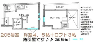 アーバンプレイス北新宿205号室【2階】の間取り