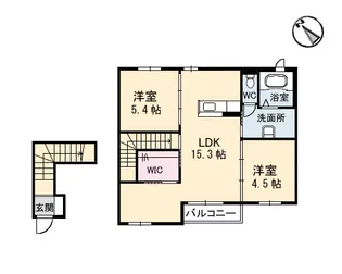 シャーメゾン津之郷【2階】の間取り