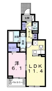 レジオンス阪杉【1階】の間取り