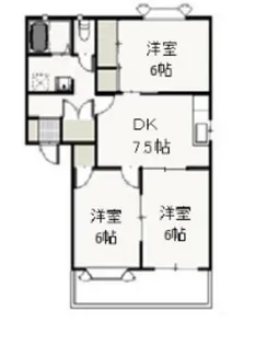 ドミ・アゼリアII D【1階】の間取り