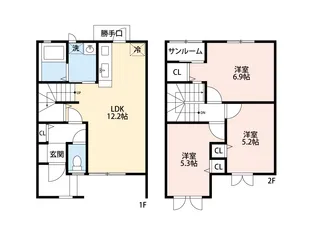新潟県長岡市美沢2【一戸建】の間取り