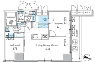 パークアクシス板橋本町ステーションゲート【8階】の間取り