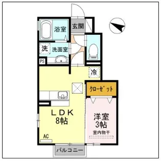 サニーフラット大道北 A【1階】の間取り