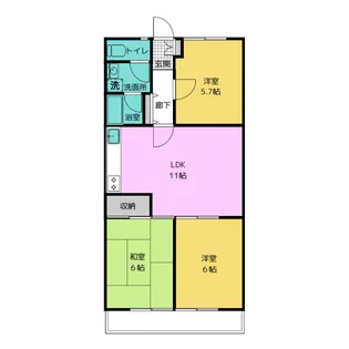 オクトピア中原【2階】の間取り