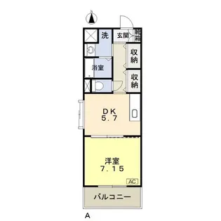 1DKの間取り画像