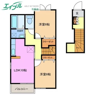 ラルジュ・ジャルダン利平治【2階】の間取り