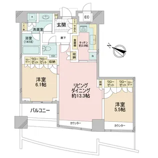 パークコート赤坂ザ・タワー【16階】の間取り