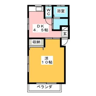 1DKの間取り画像