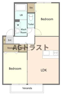 サニーフラットI【1階】の間取り