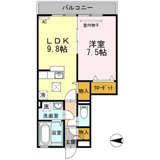 リバーパーク A棟【3階】の間取り