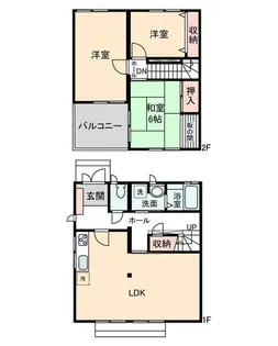 テラスハウス羽中【2階】の間取り
