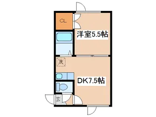 1DKの間取り画像