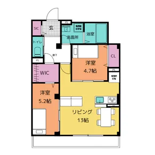 フランジュール下新城【3階】の間取り
