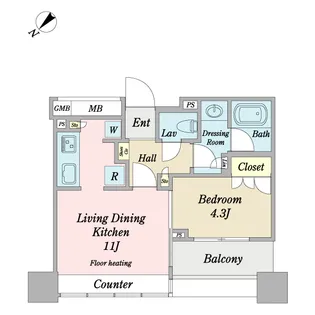 ザ・ヒルトップタワー高輪台【6階】の間取り